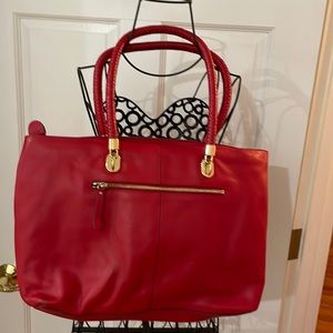 Cole Haan large red leather tote